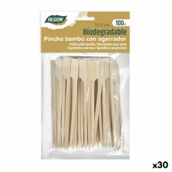 Bamboo toothpicks Algon 10.5 cm Set of 100 Pieces, parts (30 Units)