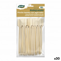 Bamboo toothpicks Algon 13.5 cm Set of 100 Pieces, parts (30 Units)