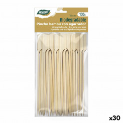Bamboo toothpicks Algon 18 cm Set of 100 Pieces, parts (30 Units)