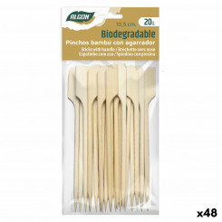 Bamboo toothpicks Algon 10.5 cm Set of 20 Pieces, parts (48 Units)