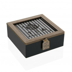 Ящик для инфузий Versa Black Metal Wood МДФ 16,5 х 16,5 х 6,5 см