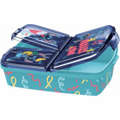 Lunch box with divisions Stitch Palms 19.5 x 16.5 x 6.7 cm polypropylene