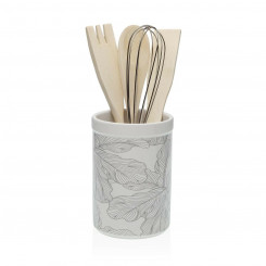 container for kitchen utensils Versa Palm tree Ceramic 10 x 15 x 10 cm