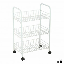 vegetable cart Confortime White Metal 3 Shelves 40 x 26 x 62 cm (6 Units)
