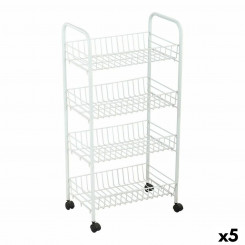 vegetable cart Confortime White Metal 4 Shelves 36 x 26.5 x 86 cm (5 Units)