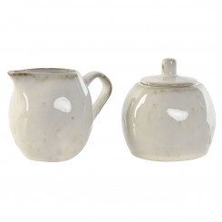Milk jug and sugar bowl Home ESPRIT White Ceramics 2 Pieces, parts 9 x 9 x 10 cm