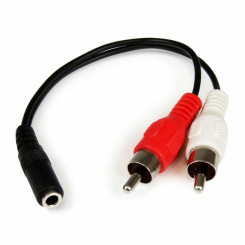 Аудиоразъем (3,5 мм) на 2 RCA-кабеля Startech MUFMRCA Черный 0,15 м