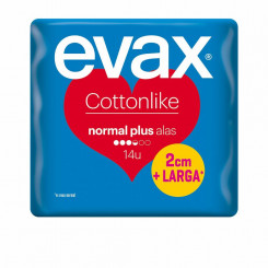 Normal sanitary pads without wings Evax Cotton Like  Plus (14 uds)