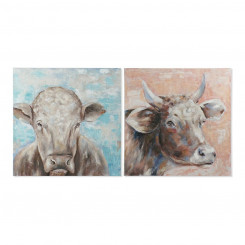 Картина DKD Home Decor Caw Cow (100 x 3,5 x 100 см) (2 шт.)