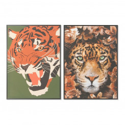 Maali DKD Home Decor S3013690 Canvas Tiger Modern (52 x 2,7 x 72 cm) (2 ühikut)