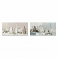 Painting DKD Home Decor 8424001849130 Vase Canvas (120 x 3,8 x 60 cm) (2 Units)