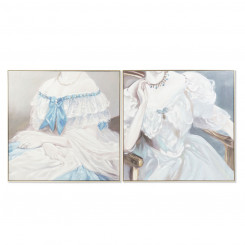 Картина DKD Home Decor Lady Traditional (2 шт.) (102 x 4,5 x 102 см)