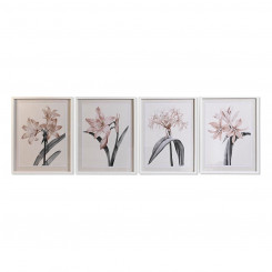 Painting DKD Home Decor Crystal Birch 55 x 70 x 2,5 cm 55 x 2,5 x 70 cm Flowers (4 Pieces)