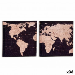 Lõuendi maailmakaart 1,5 x 28 x 28 cm (36 ühikut)