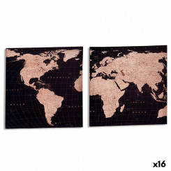 Lõuendi maailmakaart 1,5 x 40 x 40 cm (16 ühikut)
