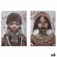 2 pildiga komplekt Lõuend African Woman 70 x 50 x 1,5 cm (6 ühikut)