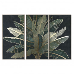 3 maali komplekt Home ESPRIT Palmid Troopiline 180 x 4 x 120 cm (3 Tükid, osad)
