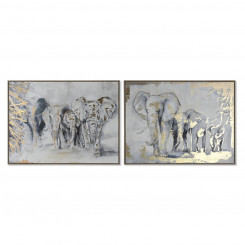 Картина Home ESPRIT Elephant Colonial 100 x 4 x 75 см (2 шт.)