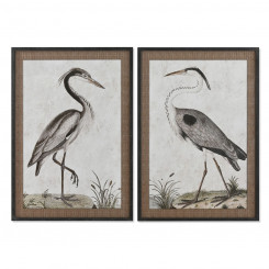 Painting Home ESPRIT Birds Oriental 70 x 4 x 100 cm (2 Units)