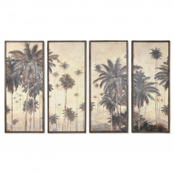 Set of 4 paintings DKD Home Decor Palms Colonial 200 x 4 x 120 cm