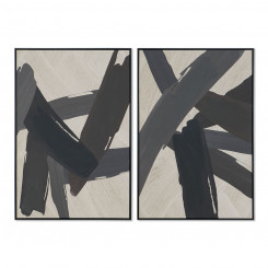 Maal Home ESPRIT Pruun Must Beež Abstraktne Kaasaegne 83 x 4,5 x 123 cm (2 Ühikut)
