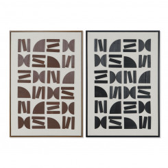 Painting Home ESPRIT Brown Black Beige Abstract Modern 63 x 3.8 x 93 cm (2 Units)
