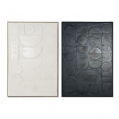 Painting Home ESPRIT Black Beige Abstract Modern 83 x 4.5 x 123 cm (2 Units)