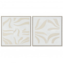 Painting Home ESPRIT White Beige Abstract Scandinavian 83 x 4.5 x 83 cm (2 Units)