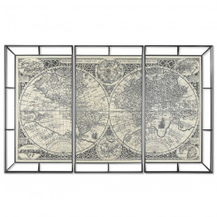 Комплект из 3-х картин Home ESPRIT Белый Черный Карта мира 222 х 8 х 140 см (3 шт., детали)