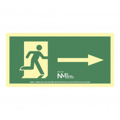 Sign Normaluz Evacuación flecha derecha PVC (32 x 16 cm)