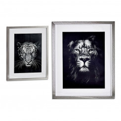 Painting Lion - Tiger (43 x 3 x 53 cm)