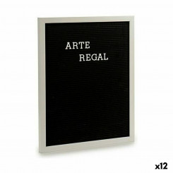 Painting Black White Panel 144 Letters (2,5 x 50,5 x 40,5 cm) (12 Units)
