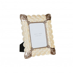 Photo frame DKD Home Decor Crystal Copper White Resin Romantic (22,8 x 2,6 x 28,6 cm)