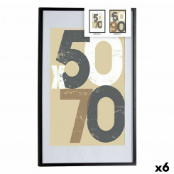 Photo frame 62,5 x 2,5 x 92,5 cm Black Plastic MDF Wood (6 Units)