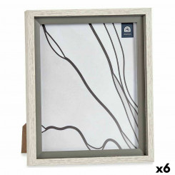 Photo frame 24 x 2 x 29 cm Crystal Grey Wood Brown Plastic (6 Units)