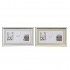 Photo frame DKD Home Decor 47 x 2 x 29 cm Crystal Silver Golden polystyrene Traditional (2 Units)