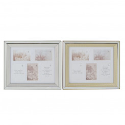 Photo frame DKD Home Decor 47 x 2 x 40 cm Crystal Silver Golden polystyrene Traditional (2 Units)