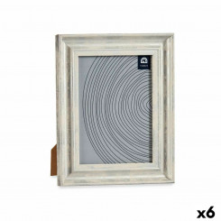 Photo frame Brown Silver Wood Crystal Plastic 21 x 2 x 26 cm (6 Units)