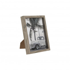 Photo frame Home ESPRIT Gray Crystal Wood MDF Romantic 16.5 x 2.5 x 21.5 cm
