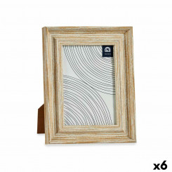 Photo frame Crystal Golden Wood Brown Plastic (19 x 2 x 24 cm) (6 Units)