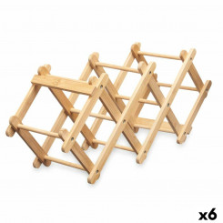 Folding Bottle Rack Natural Bamboo 54 x 15 x 21.5 cm (6 Units)