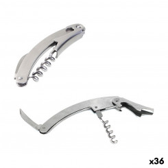 Corkscrew with foil cutter and bottle opener Wooow Stainless steel 11 x 2.2 cm (36 Units)