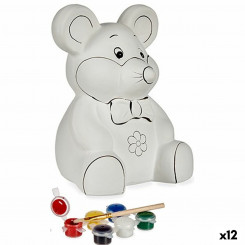 Paint Your Own Money Box Mouse Ceramic 14,7 x 20,8 x 16,3 cm (12 Units)