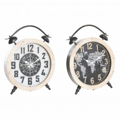 Настольные часы DKD Home Decor Black Iron MDF Wood (41 x 6,5 x 52,5 см) (2 шт)