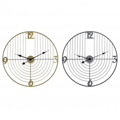 Настенные часы DKD Home Decor Черный Золотистый Металл (60 x 3 x 60 см)