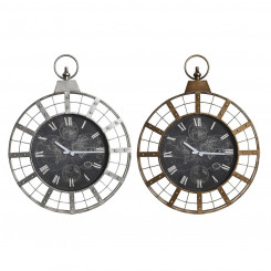 Настенные часы DKD Home Decor Кристалл Серебро Черный Золотой Утюг (60 x 6,5 x 78 см)