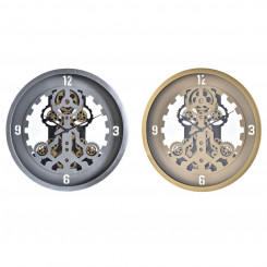 Настенные часы DKD Домашний декор Кристалл Серебро Золотое Утюг (50 x 8 x 50 см)