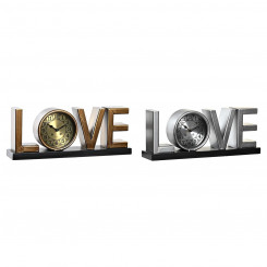 Настольные часы DKD Home Decor Love Copper Silver Iron (39 x 8 x 15 см) (2 шт.)