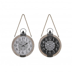 Настольные часы DKD Home Decor Черно-Белые Железные Мандала МДФ Дерево (40 x 6,5 x 46 см) (2 шт.)