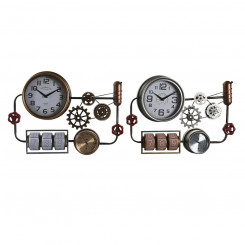 Настенные часы DKD Home Decor 52,5 x 9 x 39,5 см Crystal Iron Vintage (2 шт.)